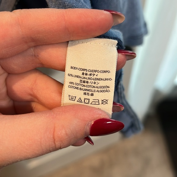 we the free v-neck blouse - blue - Picture 4 of 7